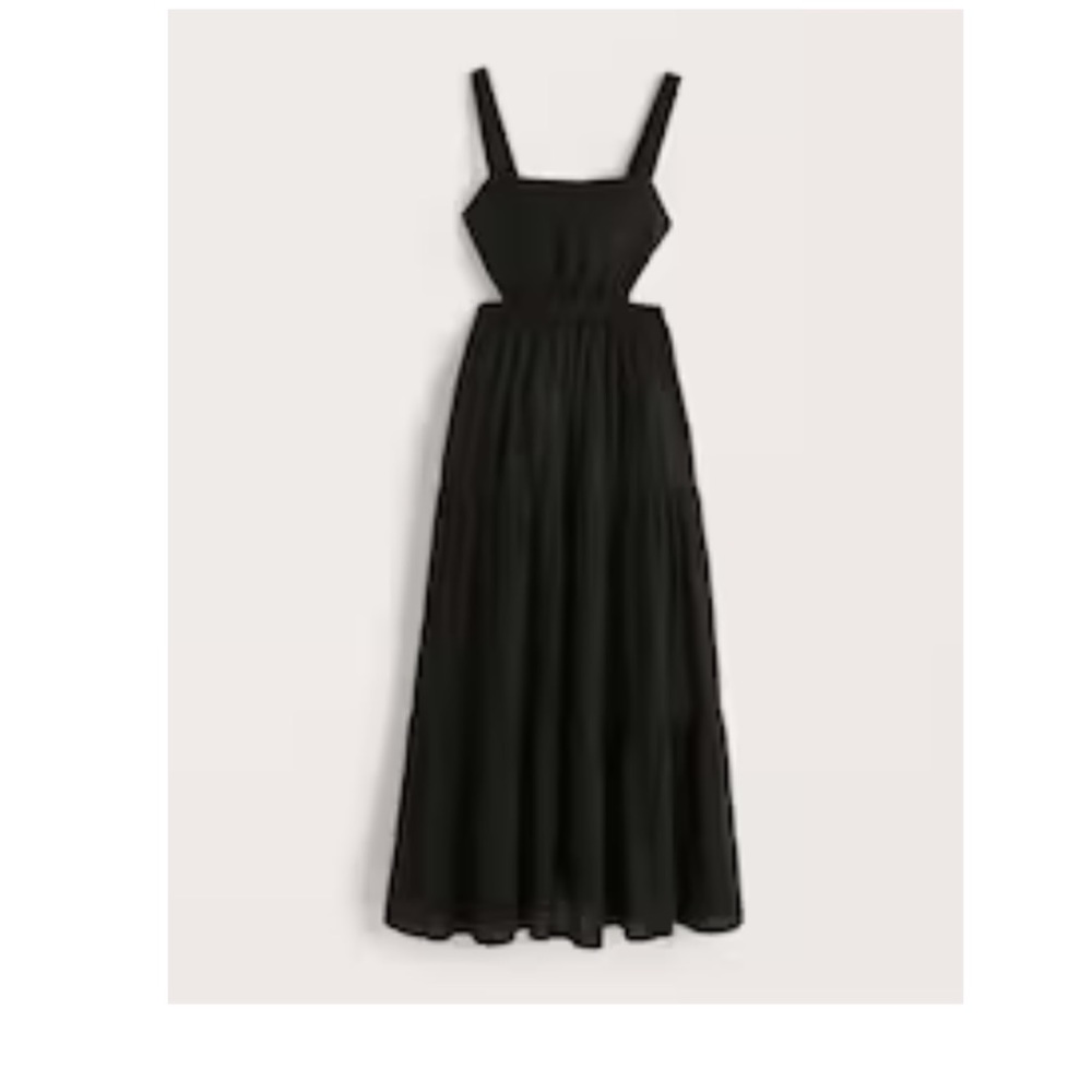 Abercrombie and Fitch Linen Blend cutout Midaxi Dress
